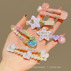 2024 Новое поступление, оптовая продажа, набор заколок для волос для девочек с милыми цветами и жемчужинами в форме сердца, модный набор заколок для волос для детей - Product Image 4