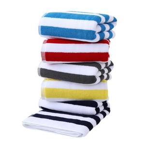 Asciugamano <span class=keywords><strong>da</strong></span> bagno personalizzato in puro cotone a righe <span class=keywords><strong>per</strong></span> adulti <span class=keywords><strong>per</strong></span> <span class=keywords><strong>spiaggia</strong></span> estiva Cross-Border a 32 fili - Product Image 1