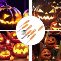 7-delige professionele Halloween-pompoen snijset van roestvrij staal, doe-het-zelf gereedschap voor Jack O'Lantern en feestcadeaus