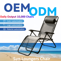 Chaise zéro gravité portable, chaise longue d'extérieur, chaise de camping inclinable en acier et maille réglable, pliable pour terrasse, plage, jardin, patio