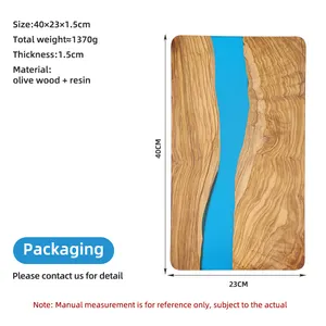 Tablero de resina epoxi de lujo para cocina, tabla de corte de madera de Acacia de oliva, personalizada, gran tamaño, venta al por mayor - Product Image 2