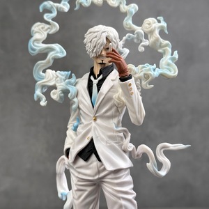 Statuette Anime HS072, Modèle de Personnage <span class=keywords><strong>Sanji</strong></span> en Costume Blanc avec Effet de Fumée, Ornement de Bureau en PVC, Cadeau de Collection - Product Image 4