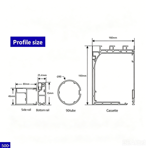 Persianas enrollables extra altas WR160-<span class=keywords><strong>190</strong></span> resistentes al viento para vestíbulos de hoteles, proyectos comerciales y de sombreado exterior - Product Image 6
