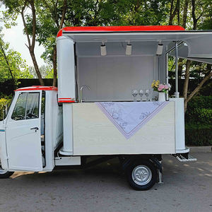 220 В Электрический концессионный прицеп мобильный кухонный грузовик для еды Мороженое и кофе мобильный бар тележка с трехколесным колесом - Product Image 3