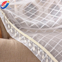 Tianshaoxing-Voile en Polyester 100%, tissu à carreaux pour rideau
