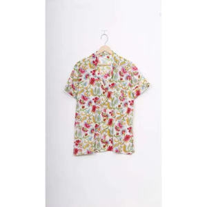 Ensemble pyjama 2 pièces pour femme en coton satiné imprimé numérique, taille élastique, motif floral, respirant, best-seller - Product Image 2