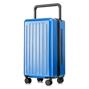 Valise à roulettes bleue personnalisée 20 pouces avec fermeture éclair durable, roues pivotantes et serrure, bagage de voyage d'affaires unisexe - Product Image 1