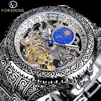 Montre Mécanique Homme FORSINING de Grande Marque, Modèle Luxe Classique en Acier Inoxydable avec Trois Cadrans et Calendrier