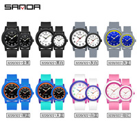 Ensemble de montres pour couple, montre-bracelet à quartz pour homme et femme, étanche 50M, aiguilles lumineuses, chiffres arabes, bracelet en silicone, sport, décontracté