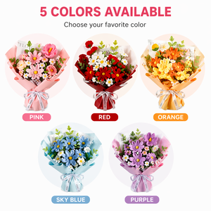 Elegante e Romantico Bouquet di Fiori Artificiali all'Uncinetto <span class=keywords><strong>Rosa</strong></span> e Margherita, Fatto a Mano, per la Festa della Mamma, Idea Regalo e Decorazione - Offerta Speciale - Product Image 3