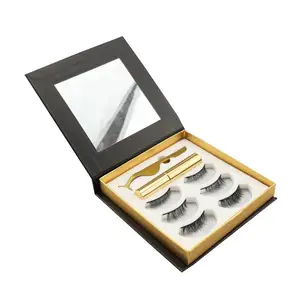 New Magnetic Eyeliner Handmade False Eyelash Bivanfe Custom Eyelash Packaging 3Pair