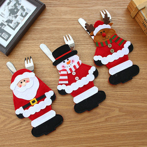 <b>Christmas</b> Tableware Holders Set Snowman Santa Claus Elk Knife Fork Covers for Xmas New Year Party Dinner <b>Table</b> Decor Ornaments - Product Image 1