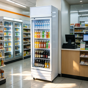 Réfrigérateur commercial vertical économique pour boissons, vitrine réfrigérée à refroidissement par air, porte vitrée, commande LED, verrou de porte - Product Image 6
