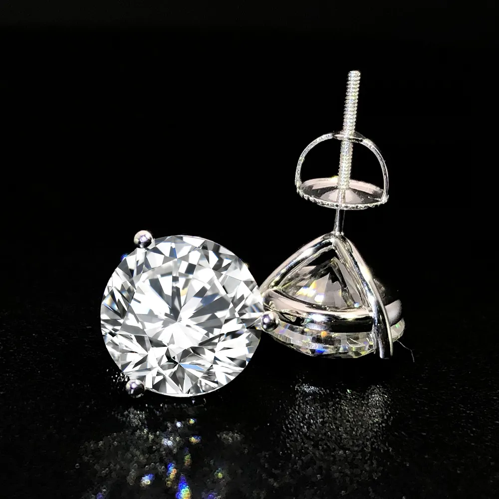 Men's Fashion Luxury S925 Silver 9k 10k 14k 18k Gold 10mm Moissanite Lab Grown Diamonds Ear Studs Earrings