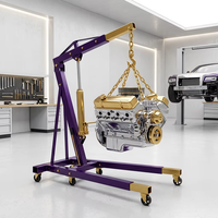 Grue hydraulique certifiée Anbo pour l'entretien des moteurs, capacité de 0,1 à 2 tonnes, garantie 1 an, pour les écoles professionnelles et la formation automobile