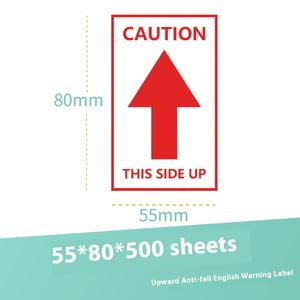 Etichetta adesiva "fragile" cinese inglese adesivo carta patinata imballaggio logistico espresso per il vino del supermercato della drogheria - Product Image 4