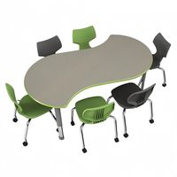 Mesa de Actividades para el Aula con Altura Ajustable, Escritorio Flexible para el Aprendizaje Colaborativo, Muebles Escolares Modernos para K12