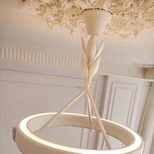 Lámpara de Techo Redonda de Estilo Francés, Luz LED E27 de una Sola Cabeza, Lámpara de Techo para el Hogar, Lujo Retro Nórdico Moderno Minimalista - Product Image 3