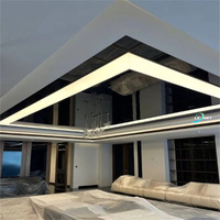 Décoration de plafond en PVC 3D moderne pour la maison intelligente, bureau, intérieur, télécommande, éclairage LED rond, corniche