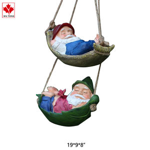 Novedad en Adornos de <span class=keywords><strong>Jardín</strong></span>, Hamaca con Escultura de Gnomo, Resina Hecha a Mano, Pintada a Mano, Gnomos Durmiendo para Colgar en el <span class=keywords><strong>Jardín</strong></span> - Product Image 4