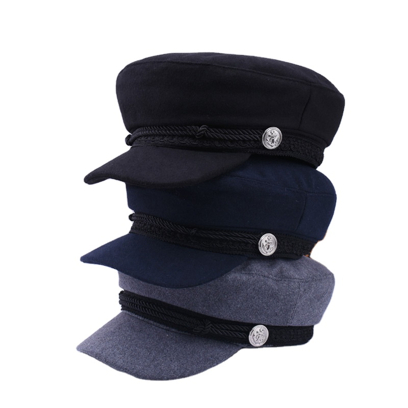 New fashion beret female autumn and winter Korean edition retro versatile octagonal hat British cotton polyester painter hat