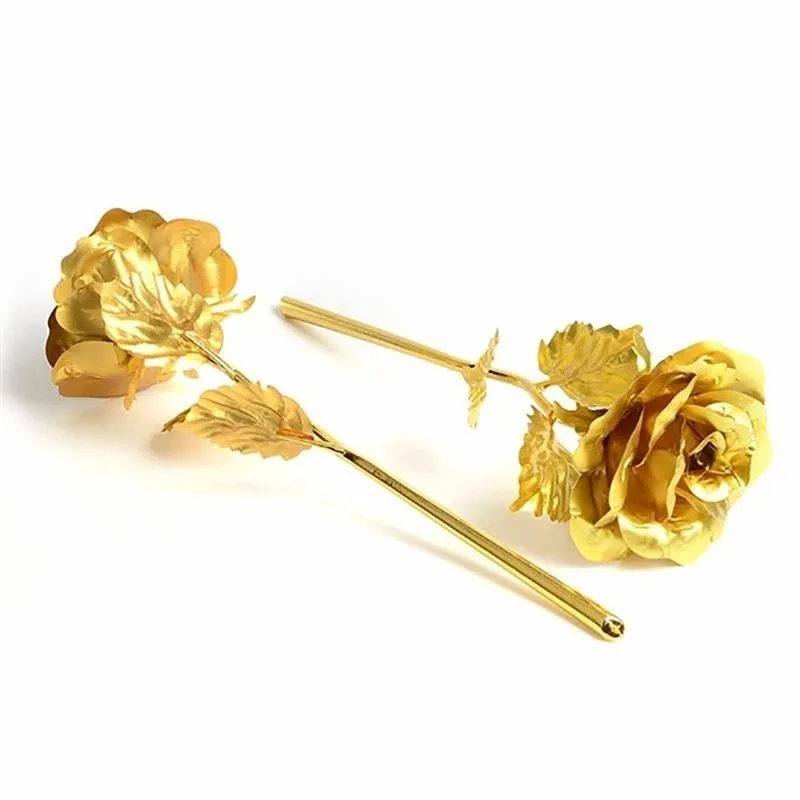 رقائق ذهبية صناعية إبداعية رائعة من الذهب عيار 24, الأكثر مبيعًا ، هدية على شكل ورود في عيد الحب والأم