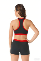 Camisetas y Tops Personalizados con Pedrería, Diseño Rojo Brillante, Ropa de Práctica de Animadoras, Shorts Brillantes, 2 Conjuntos de Uniformes