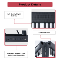 BD MUSIC BD-889B Foldable Portable 61 Touch Sensitive Keys Digital Piano Electronic Keyboard Electric Organ Plastic for