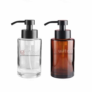 Bouteille de pompe à mousse en verre dépoli noir de luxe bouteille de désinfectant pour les mains de savon liquide vide 250 300 350 ml pompe à mousse en acier inoxydable - Product Image 3
