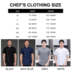 Servicio de cocina casera, ropa de Chef Unisex de manga corta, ropa de trabajo para restaurante, uniformes de Chef de cocina - Product Image 5