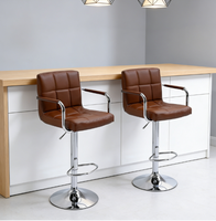 Chaise de bar pivotante à dossier ergonomique en cuir avec repose-pieds, réglable en hauteur, tabouret de bar, chaise haute - Meilleures ventes