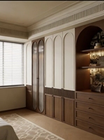 Armoire de chambre à coucher de style moderne personnalisable, meubles en bois, design d'armoire de chambre à coucher haut de gamme sur mesure, espace de rangement multiple