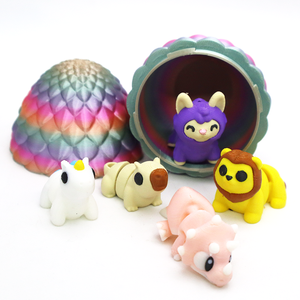 Ensemble d'œufs de résurrection d'animaux imprimés en 3D colorés, jouets créatifs et tendance, figurines décoratives, cadeaux et ornements - Product Image 5