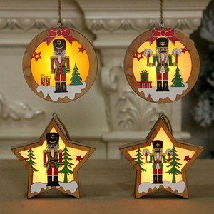 Christmas decorations, walnut soldier wooden <b>light</b>-<b>up</b> ornaments, Christmas <b>tree</b> ornaments, Christmas gifts - Product Image 1