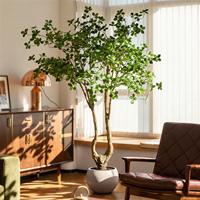 Arbre artificiel en ficus en plastique 150-210 cm, écologique, durable, résistant aux UV, feuilles réalistes, intérieur/extérieur, maison, bureau, jardin