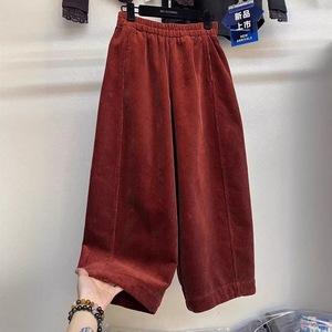 Corduroy Trousers Women Thickened Wide Leg Loose Straight Crop Casual <b>Pants</b> Autumn Winter 2025 Fleece <b>Lined</b> Micro Elasticity - Product Image 5