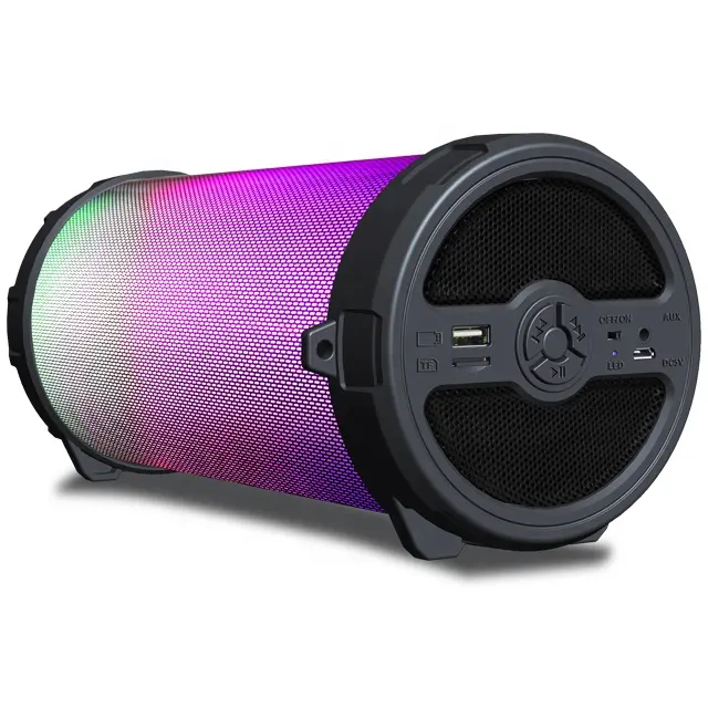 custom logo outdoor portable karaoke audio home theatre system 10W sound led lights bluetooth speaker for mobile phone