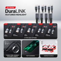 Kabel USB Grosir FANTECH DL2 untuk Pengisi Daya iPhone, Kabel Pengisian Cepat, Kemasan Akrilik, Kabel Data USB C