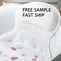 Oreiller de bain de luxe personnalisé avec logo, soutien tête et cou, maille respirante douce, ventouses antidérapantes, séchage rapide, lavable en machine