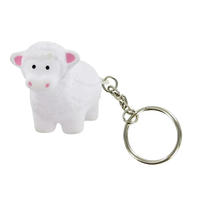 Porte-clés en mousse PU en forme de mouton, personnalisable avec logo, anti-stress, souple et moelleux, cadeaux promotionnels, blanc/couleur personnalisée