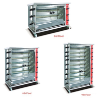Four à rôtir poulet électrique/gaz commercial 3/6/9 broches, prix de gros, four rotatif pour canard, grill rotatif pour poulet