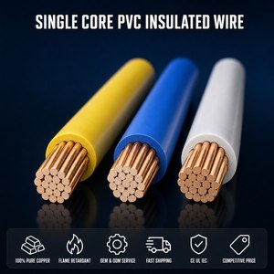 สายไฟทองแดงบริสุทธิ์แบบตีเกลียว THHN THWN-2 สำหรับงานอาคาร ฉนวน PVC แรงดันไฟฟ้าที่กำหนดไว้ สายเดี่ยว AWG 2/3/4/6/8/10/12/14 - Product Image 2