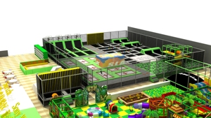 Parc de trampolines intérieur professionnel avec zone de jeu en PVC, thème <span class=keywords><strong>Ninja</strong></span> <span class=keywords><strong>Warrior</strong></span> pour enfants, certifié sûr - Product Image 5