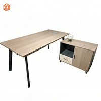 Escritorio Ejecutivo Moderno en Forma de L, Conjunto de Muebles de Oficina para Gerentes con Gabinete Lateral para Oficina de Director Ejecutivo, Suministros para Proyectos