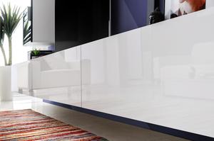 Support <span class=keywords><strong>mural</strong></span> <span class=keywords><strong>TV</strong></span> en aluminium <span class=keywords><strong>blanc</strong></span>, meuble robuste, brillant, frontier, meuble de salon - Product Image 6