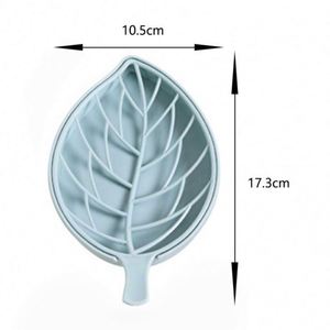 <b>Leaf</b> Shape Plastic Dish Double Layer Drain Soap Holder With Removable Tray - Product Image 2