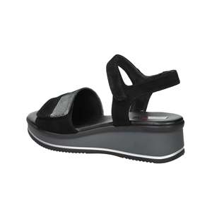 Sandalo con Zeppa Space Moda da Donna Nero 12422, Stile Estivo Comodo con Piattaforma - Product Image 3
