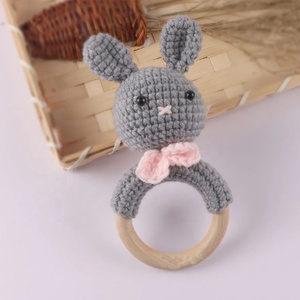 <span class=keywords><strong>Hochet</strong></span> <span class=keywords><strong>personnalisé</strong></span> pour bébé avec anneau de poignée, Crochet, Animal, <span class=keywords><strong>hochet</strong></span>, éléphant, hippopotame, jouet avec anneau en <span class=keywords><strong>bois</strong></span> - Product Image 2
