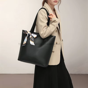 New Arrive Luxury Brand Designer Pu One-Shoulder <b>Tote</b> Bag <b>Zip</b> Large Capacity Scarf Decorated Trending Handbags for Tanjing - Product Image 5
