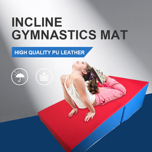 Custom Portable Durable Non-Slip Cheese Wedge Fitness Tumbling Kids Incline Gymnastics <strong>Mat</strong> for Tumbling &amp; Home Workouts - Product Image 1
